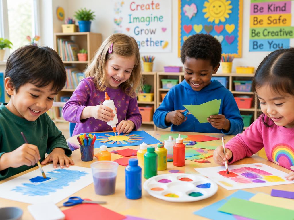 Kids in a Arts & Crafts class